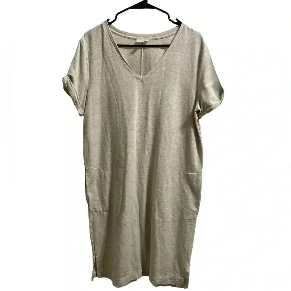 Garnet Hill Casual Minimalist Dress with Pockets Size Medium